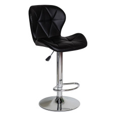 Крісло Hommex Martin Black (арт. H-445 Black/Сhrome base MR) - оббивка чорна екошкіра / хромована основа (коробок-1 шт.)