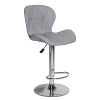 Крісло Hommex Martin Light Grey (арт. H-445 Light Grey/Сhrome base MR) - оббивка світло-сіра екошкіра / хромована основа (коробок-1 шт.)