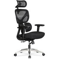 Кресло Mealux D1 Duo Air Fabric Black (арт. HF-D1 Duo F/B) - спинка сетка / сиденье ткань / цвет черный (коробок-1 шт.)