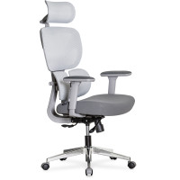 Крісло Mealux D1 Duo Air Fabric Grey (арт. HF-D1 Duo F/G) - спинка сітка / сидіння тканина / сірий колір (коробок-1 шт.)