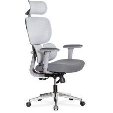 Кресло Mealux D1 Duo Air Fabric Grey (арт. HF-D1 Duo F/G) - спинка сетка / сиденье ткань / цвет серый (коробок-1 шт.)