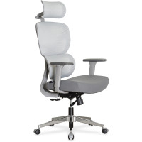 Кресло Mealux D1 Air Fabric Grey (арт. HF-D1 F/G) - спинка сетка / сиденье ткань / цвет серый (коробок-1 шт.)
