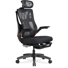 Офісне крісло Mealux HF-G30 Black Red (арт. HF-G30 F/RB) -спинка сітка / сидіння тканина / колір чорний з червоним (коробок 1 шт.)