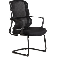 Крісло Mealux Easy Static Black (арт. HF-L10 F/B) - спинка сітка / сидіння тканина / чорне (коробок-1 шт.)