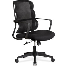 Кресло Mealux Easy Lite Black (арт. HF-L14 F/B) - спинка сетка/сиденье ткань/черное (коробок-1 шт.)