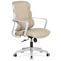 Крісло Mealux Easy Lite Beige (арт. HF-L14 F/BR) - спинка сітка / сидіння тканина / бежевий (коробок-1 шт.)