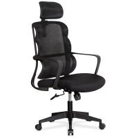 Кресло Mealux Easy Black (арт. HF-L15 F/B) - спинка сетка/сиденье ткань/черное (коробок-1 шт.)