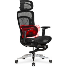 Кресло с масажным эфектом Mealux M10 Air Plus Black (арт. HF-M10 M/BB) - спинка сетка / сиденье сетка / черное (коробок-1 шт.)