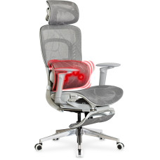 Кресло с массажным эффектом Mealux M10 Air Massage Grey (арт. HF-M10 M/G) - спинка сетка/сидение сетка/цвет серый (коробок-1 шт.)