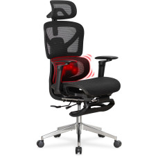 Кресло с массажным эффектом Mealux M6 Air Massage Black (арт. HF-M6 M/B) - спинка сетка/сидение сетка/черное (коробок-1 шт.)