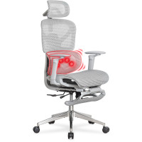 Кресло с массажным эффектом Mealux M6 Air Massage Grey (арт. HF-M6 M/G) - спинка сетка/сидение сетка/серое (коробок-1 шт.)
