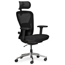 Кресло Mealux Q1 Air Fabric Black (арт HF-Q1 F/B) - спинка сетка / сиденье ткань / цвет черный (коробок-1 шт.)