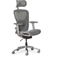Кресло Mealux Q1 Air Grey (арт. HF Q-1 M/G) - спинка сетка / сиденье сетка / цвет серый (коробок-1 шт.)