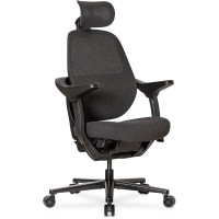 Офісне крісло Mealux HF-Q21 Black (арт.HF-Q21 F/B) - тканина чорна (коробок 1 шт.)