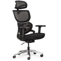 Крісло Mealux Q3 Air Fabric Black (арт. HF-Q3 F/B) - спинка сітка / сидіння тканина / колір чорний (коробок-1 шт.)