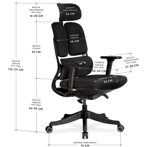 Кресло Mealux S160 Black (арт. HF-S160 F/B) - сиденье ткань/цвет черный (коробок 1 шт.)