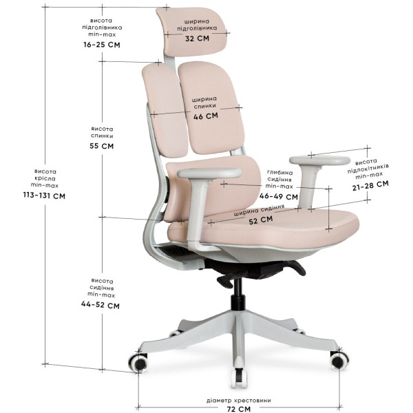 Кресло Mealux S160 Beige (арт.HF-S160 F/BR) - сиденье ткань/цвет бежевый (коробок 1 шт.)