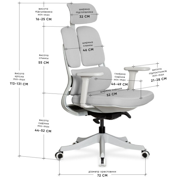 Кресло Mealux S160 Grey (арт. HF-S160 F/G) - сиденье ткань/цвет серый (коробок 1 шт.)