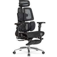 Кресло Mealux S3 Air Plus Black (арт. HF-S3 M/B) - спинка сетка/сидение сетка/цвет черный (коробок - 1 шт.)