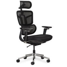 Кресло Mealux S4 Air Fabric Black (арт. HF-S4 F/B) - спинка сетка / сиденье ткань / цвет черный (коробок-1 шт.)