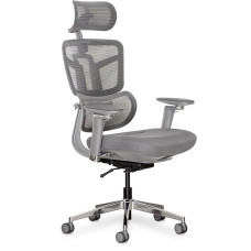 Кресло Mealux S4 Air Fabric Grey (арт. HF-S4 F/G) - спинка сетка / сиденье ткань / цвет серый (коробок-1 шт.)
