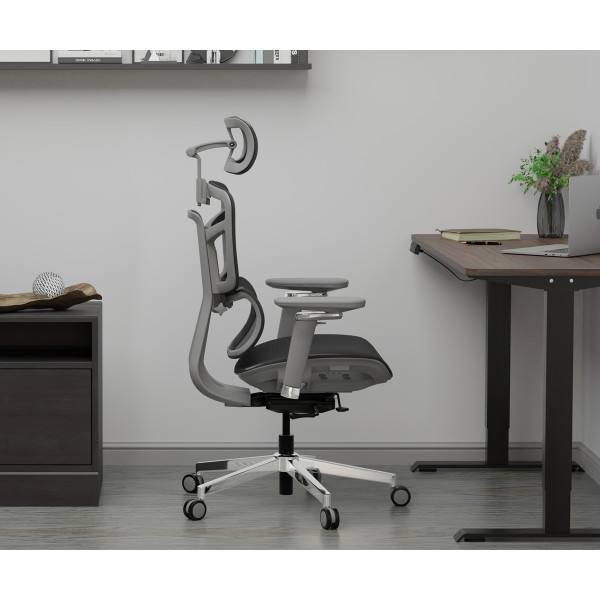 Кресло Mealux S4 Air Grey (арт. HF-S4 M/G) - спинка сетка / сиденье сетка / цвет серый (коробок-1 шт.)
