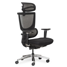 Кресло Mealux S8 Air Fabric Black (арт. HF-S8P F/B) -- спинка сетка / сиденье ткань / цвет черный (коробок-1 шт.)
