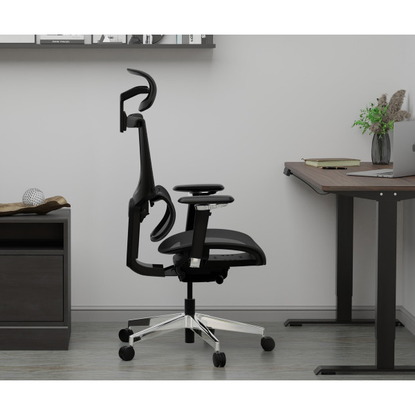 Кресло Mealux S8 Air Black (арт. HF-S8P M/B) - спинка сетка / сиденье сетка / цвет черный (коробок-1 шт.)