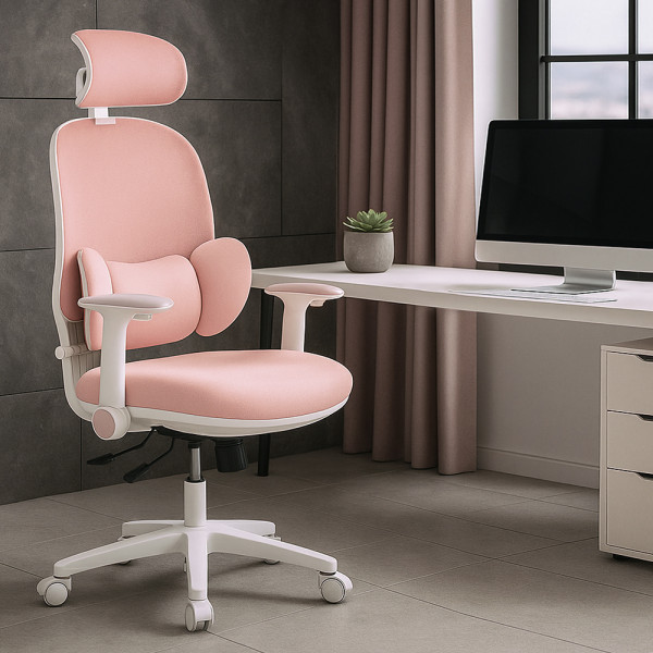 Подростковое офисное кресло Mealux Junior T2  Pink (арт. HF-T2 F/KP) - спинка сетка / сиденье ткань розовая (коробок-1 шт.)