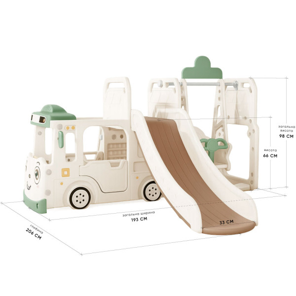 Детский игровой комплекс Mealux Amber White/Green (арт. KD-B010 White) - цвет пластика белый с зеленым (коробок 1 шт.)