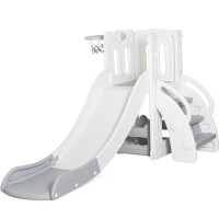 Горка для детей Mealux Merida White/Grey (арт. KD-B011 White/Grey) - цвет пластика белый с серым (коробок 1 шт.)