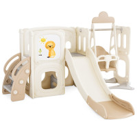 Детский игровой комплекс Mealux Castle White/Brown (арт. KD-B014 White/Brown) - цвет пластика белый с коричневым (коробок 1 шт.)