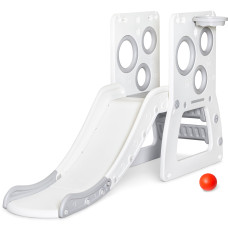 Горка -трансформер для детей Mealux Luna (арт. KD-B071 White / Grey) -  цвет белый с серым (коробок-1 шт.)
