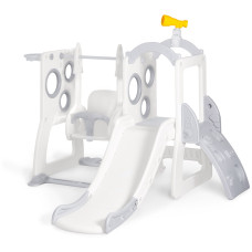 Горка -трансформер для детей с качелей Mealux Lola (арт. KD-B076 White / Grey) -  цвет белый с серым (коробок-1 шт.)