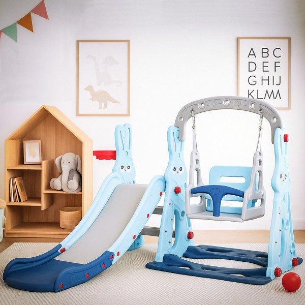 Горка для детей Mealux Bunny (арт. KD-B261 Blue) - цвет голубой (коробок-1 шт.)