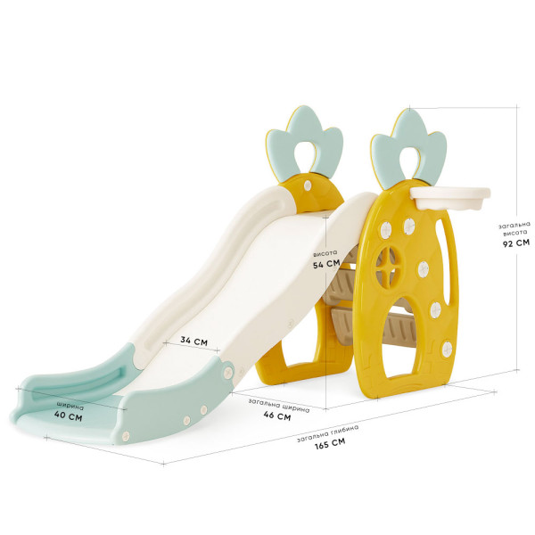 Горка  для детей Mealux Eric Blue/Yellow (арт. KD-B351 Blue/Yellow) - цвет пластика голубой с желтым (коробок 1 шт.)