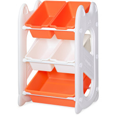 Стелаж Mealux Coral Mini Orange (арт. KD-E021 Orange - цвет пластика белый с оранжевым (коробок-1 шт.)