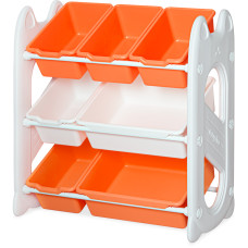 Стелаж Mealux Coral Orange (арт. KD-E022 Orange) - цвет пластика белый с оранжевым (коробок-1 шт.)