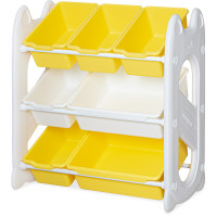 Стелаж Mealux Coral Yellow (арт. KD-E022 Yellow) – колір пластику білий з жовтим (коробок-1 шт.)