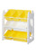 Стелаж Mealux Coral Yellow (арт. KD-E022 Yellow) - цвет пластика белый с желтым (коробок-1 шт.)