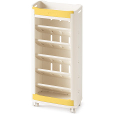 Стеллаж Mealux Brooks White / Yellow  (арт. KD-E041 White/Yellow) - цвет пластика белый с желтым (коробок 1 шт.)