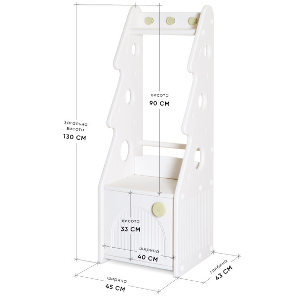 Стеллаж Mealux Wendy White (арт. KD-E043 White) – цвет пластика белый (коробок-1 шт.)