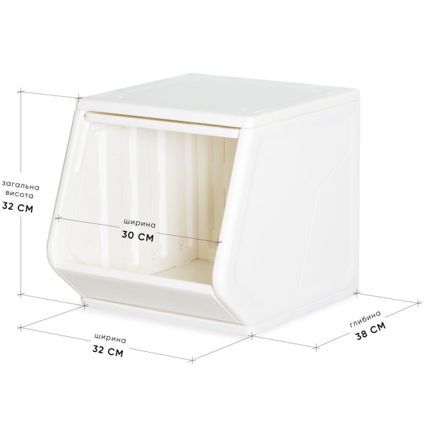Закрытый стеллаж для игрушек Mealux Boxy S White (арт. KD-E071 White) – цвет пластика белый (коробок-1 шт.)