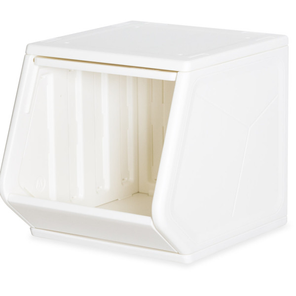Закрытый стеллаж для игрушек Mealux Boxy S White (арт. KD-E071 White) – цвет пластика белый (коробок-1 шт.)