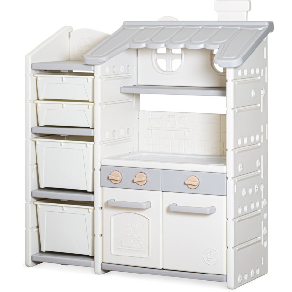 Стеллаж Mealux Chef White/Gray (арт. KD-E153 White/Gray) - цвет пластика белый с серым (коробок 1 шт.)