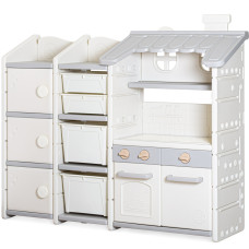 Стеллаж Mealux Master Chef White/Gray  (арт. KD-E154 White/Gray) - цвет пластика белый с серым (коробок 1 шт.)