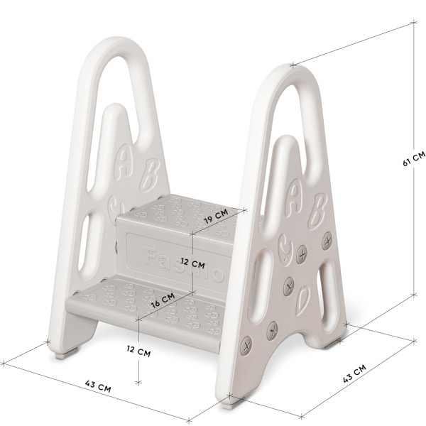 Детская ступенька Mealux Lilo (арт. KD-F012 White) - цвет белый с серым (коробок-1 шт.)