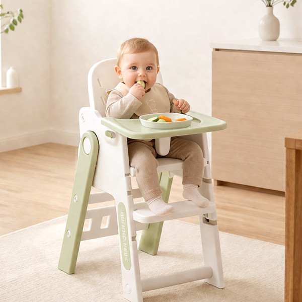 Стільчик для годування Mealux Feedo White/Green (арт. KD-F033 White/Green) - колір пластика біло-зелений (коробок-1 шт.)