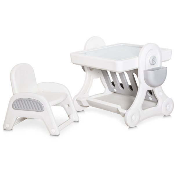 Дитячий комплект Mealux Robin (арт. KD-F051 White / Grey) - столик та стільчик/пластик сірий з білим (коробок-1 шт.)
