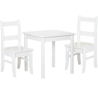 Детский комплект (столик+2 стульчика) Mealux KD-S95 White (арт.KD-F950 + KD-Y951 White) - дерево / белый (коробок 2 шт.)